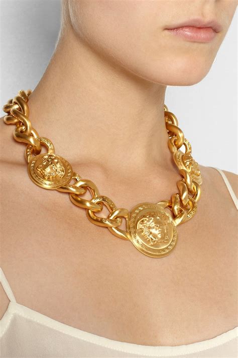 versace chain necklaces|versace necklace real gold.